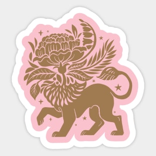 Boho Botanical Lion Sticker